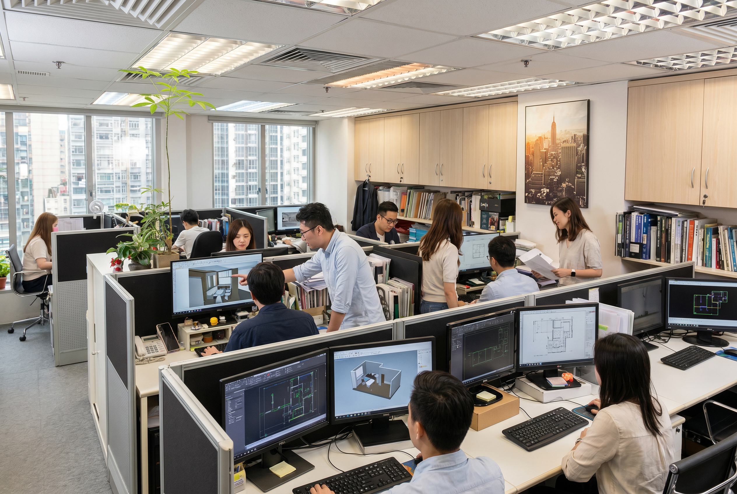 Artwill 灣仔工作室，設計師與項目經理在開放式辦公室共事